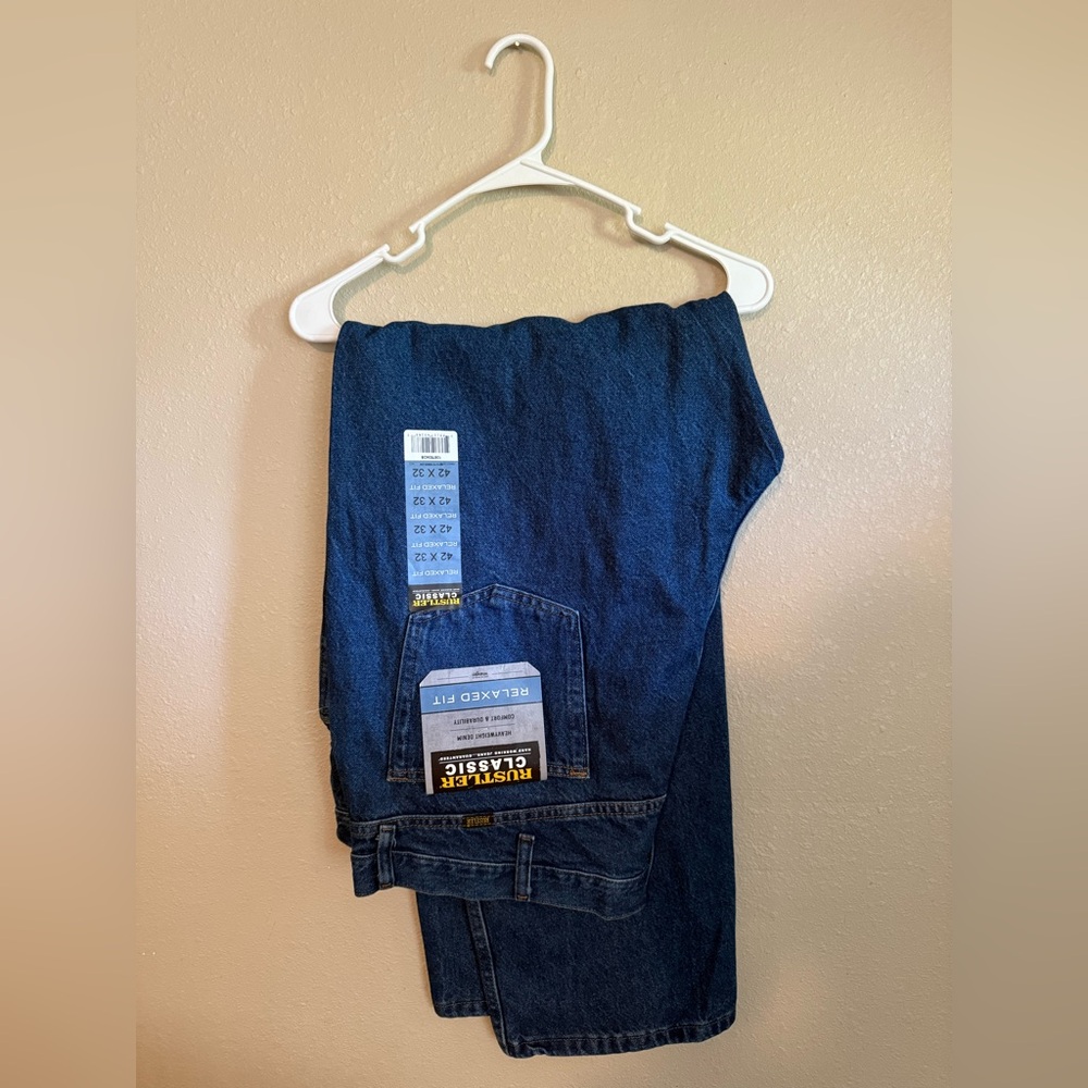 RUSTLER CLASSIC NWT Relaxed Fit Men’s Blue Jeans 42/32